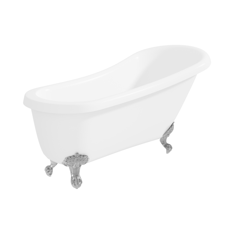 Winstanley Traditional Slipper Style Freestanding Bath with Ball & Claw Feet - 1550 x 720 x 770mm