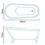 Winstanley Traditional Slipper Style Freestanding Bath with Ball & Claw Feet - 1690 x 720 x 770mm