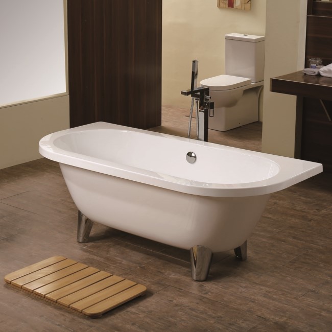 Back To Wall Freestanding Bath with Modern Feet - 1680 x 785 x 620mm