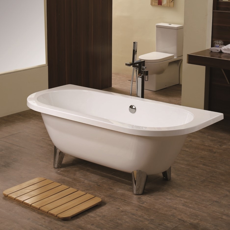 Back To Wall Freestanding Bath with Modern Feet 1680 x 785 x 620mm