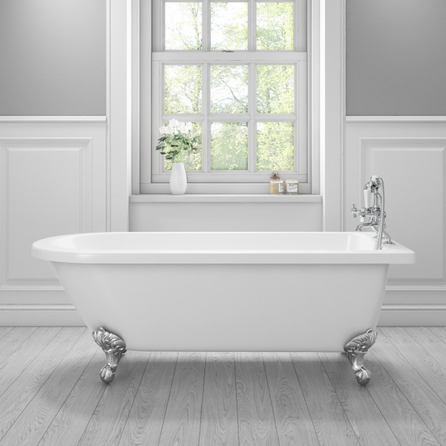 Hampson Traditional Single End Freestanding Bath with Ball & Claw Feet - 1660 x 740 x 595mm