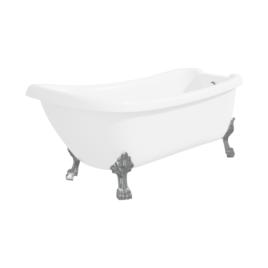 Kingham Traditional Slipper Style Freestanding Bath with Lion Feet - 1700 x 730 x 770mm