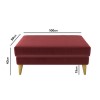 Red Velvet Armchair Loveseat and Footstool Set - Thea