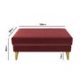 GRADE A1 - Red Velvet Armchair Loveseat and Footstool Set - Thea