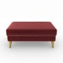 GRADE A1 - Red Velvet Armchair Loveseat and Footstool Set - Thea