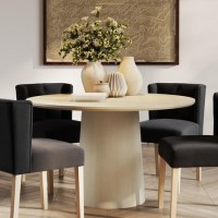 Round Ash Pedestal Dining Table - Seats 4 - Theodore