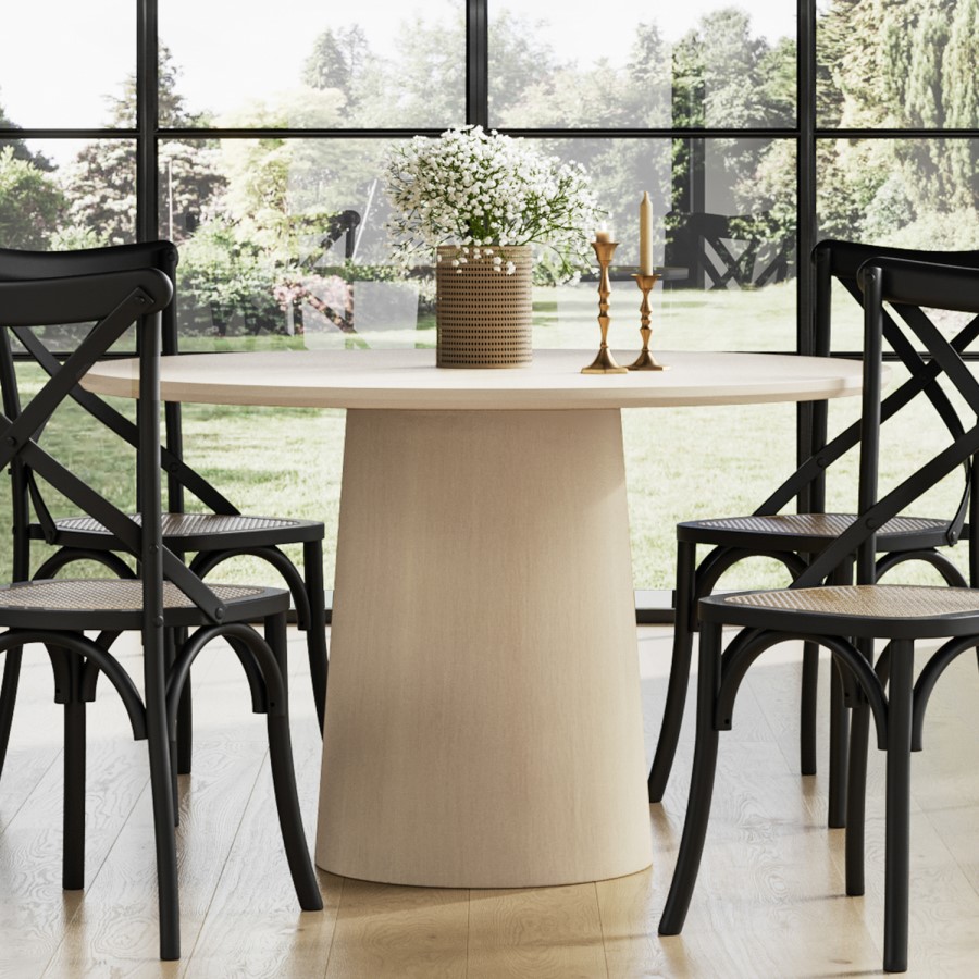 Round Ash Pedestal Dining Table - Seats 4 - Theodore