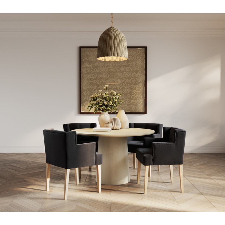Round Ash Pedestal Dining Table - Seats 4 - Theodore