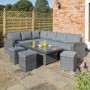 Rowlinson Large Grey Rattan Garden Corner Sofa Set - Thornbury Range