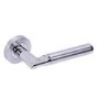 Internal Silver Polished/Satin Chrome Lever Door Handle with Latch and Hinges Pack - 65mm Latch - Tiber - XL Joinery