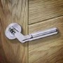 Internal Silver Polished/Satin Chrome Lever Door Handle with Latch and Hinges Pack - 65mm Latch - Tiber - XL Joinery