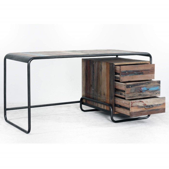 Recycled Boat Retro Office Desk Furniture123