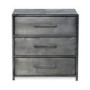 Recycled Boat and Drum Cube Side Table with 3 Drawers