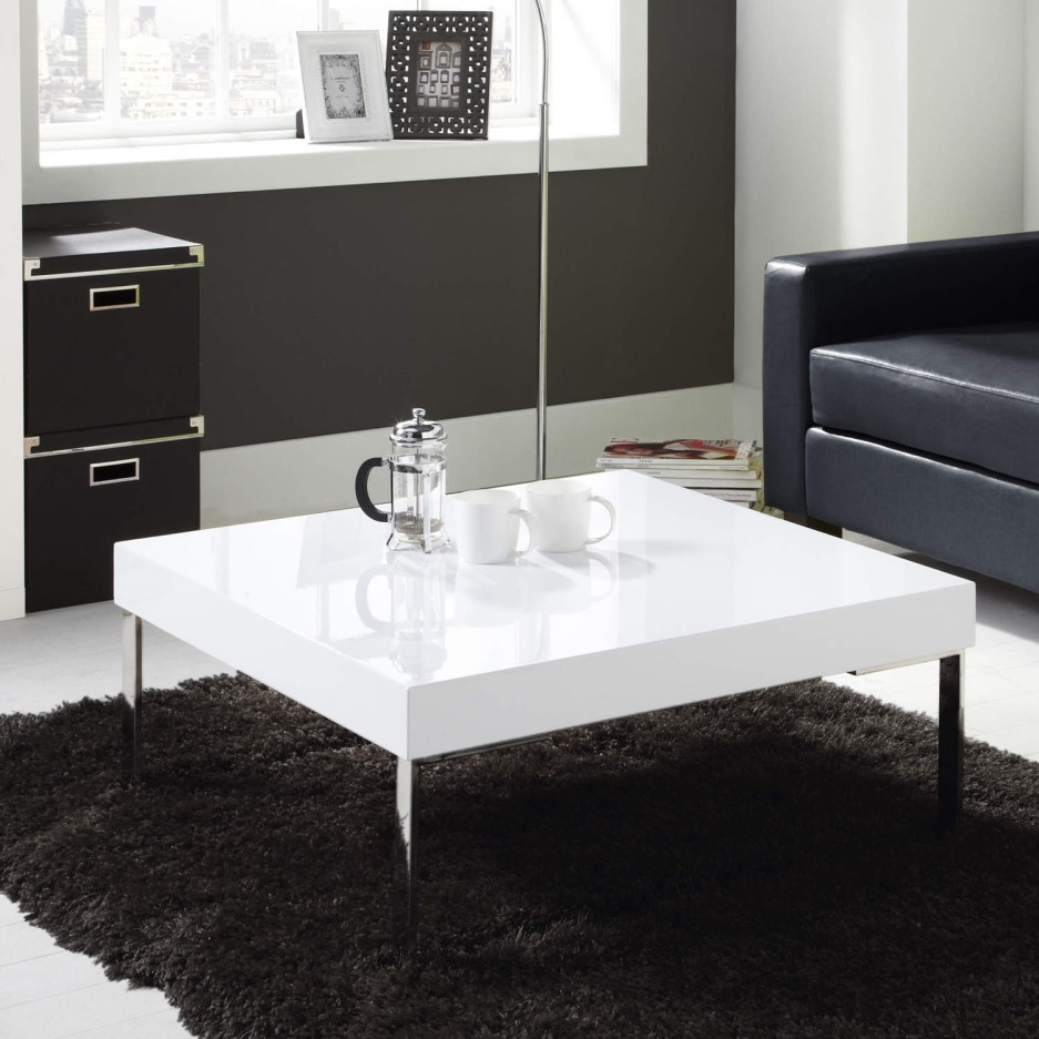 High Gloss Square White Coffee Table - Tiffany Range | Furniture123