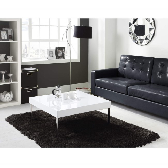 GRADE A2 - Tiffany White High Gloss Square Coffee Table 