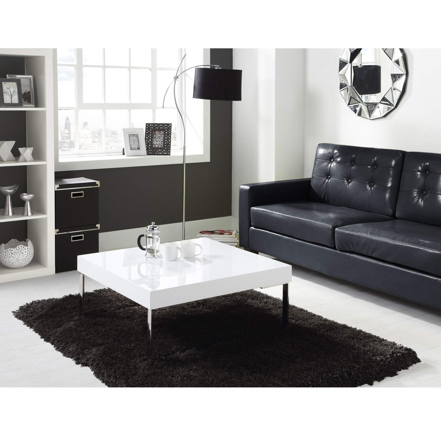 High Gloss Square White Coffee Table Tiffany Range Furniture123