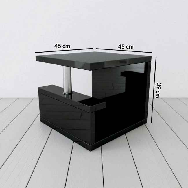 Black High Gloss Side Table- Artemis Range