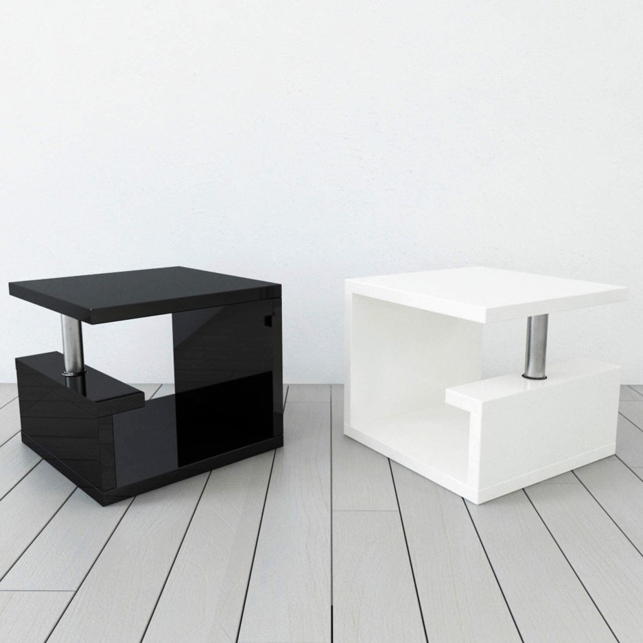 Black High Gloss Side Table Artemis Range Furniture123