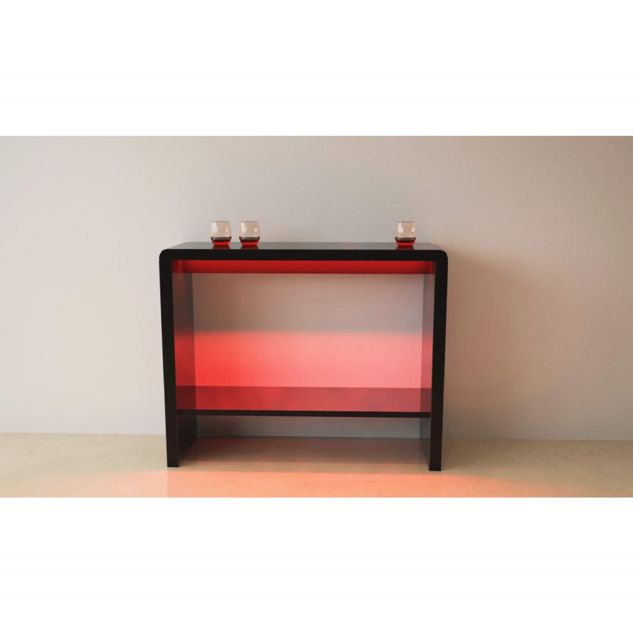 GRADE A2 - Tiffany Black High Gloss LED Console Table 