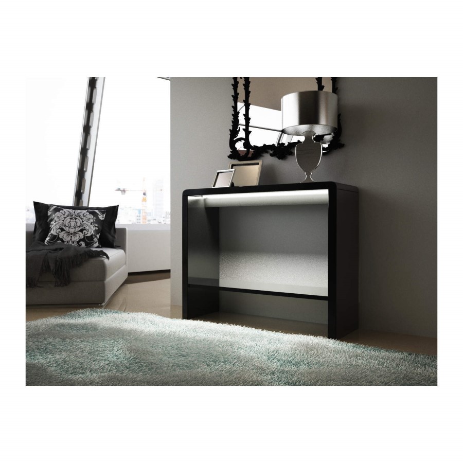 GRADE A2 - Tiffany Black High Gloss LED Console Table 