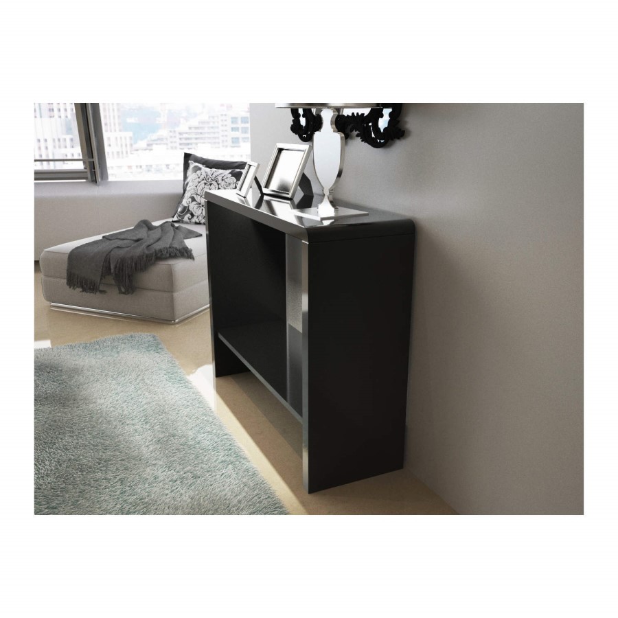 GRADE A2 - Tiffany Black High Gloss LED Console Table 