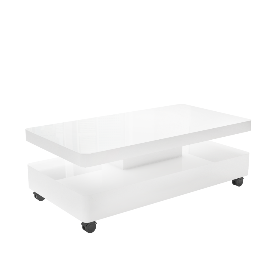 White Gloss Coffee Table with LED Lights Tiffany Furniture123