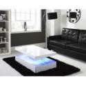 Modern High Gloss Rectangular Coffee Table With Built-in LED Lights For Living Room
