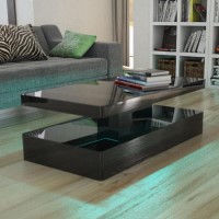 GRADE A2 - Tiffany Black High Gloss Rectangular Coffee Table with LED Lighting GRADE A2 - Tiffany Black High Gloss Rectangular Coffee Table with LED Lighting