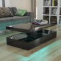 GRADE A2 - Tiffany Black High Gloss Rectangular Coffee Table with LED Lighting