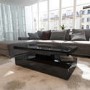 GRADE A2 - Tiffany Black High Gloss Rectangular Coffee Table with LED Lighting