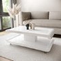 Large White Gloss Coffee Table with Storage - Tiffany