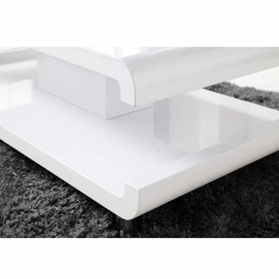 GRADE A2 - High Gloss White Coffee Table with LED Lighting - Tiffany Range