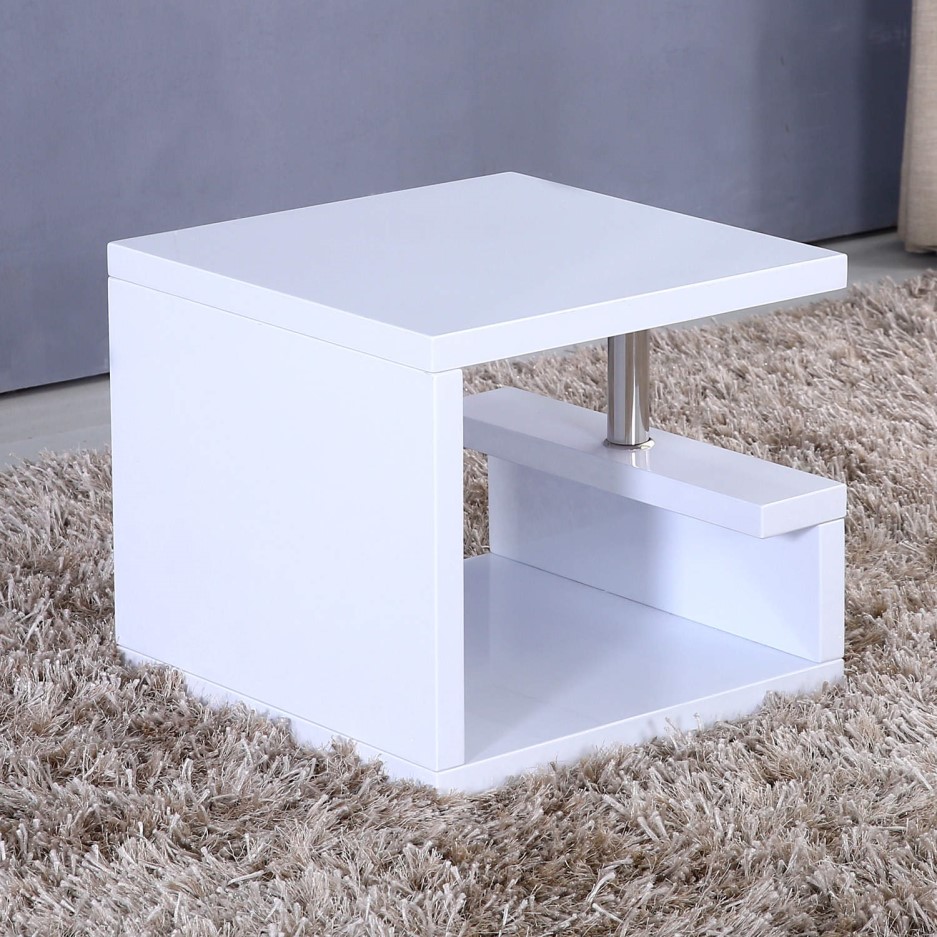 Artemis High Gloss White Side Table | Furniture123