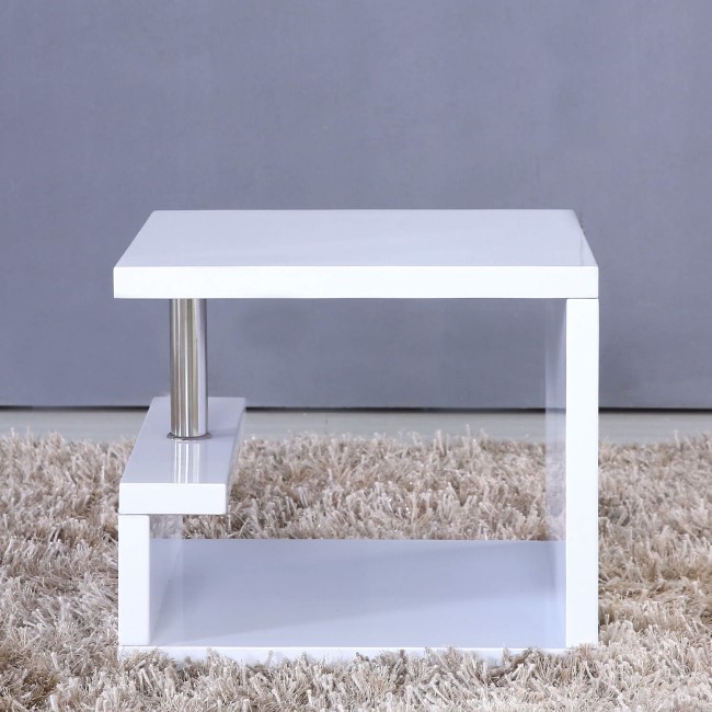 Artemis High Gloss White Side Table 