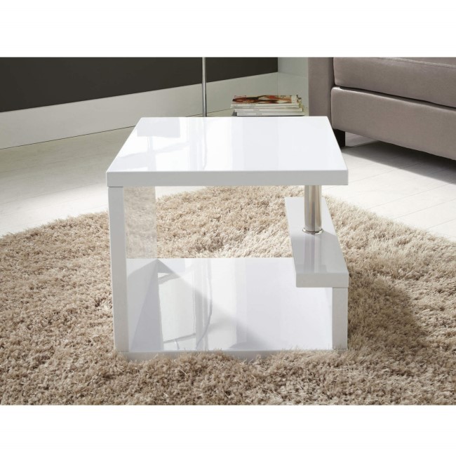 Artemis High Gloss White Side Table 