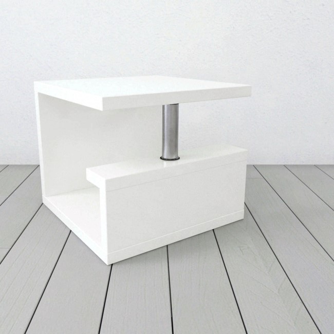 Artemis High Gloss White Side Table 