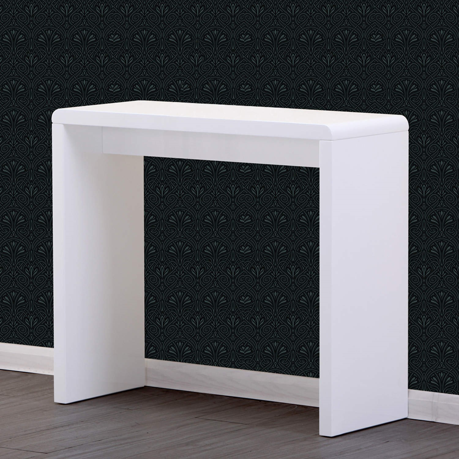 GRADE A1 Tiffany White High Gloss Narrow Console Table Furniture123