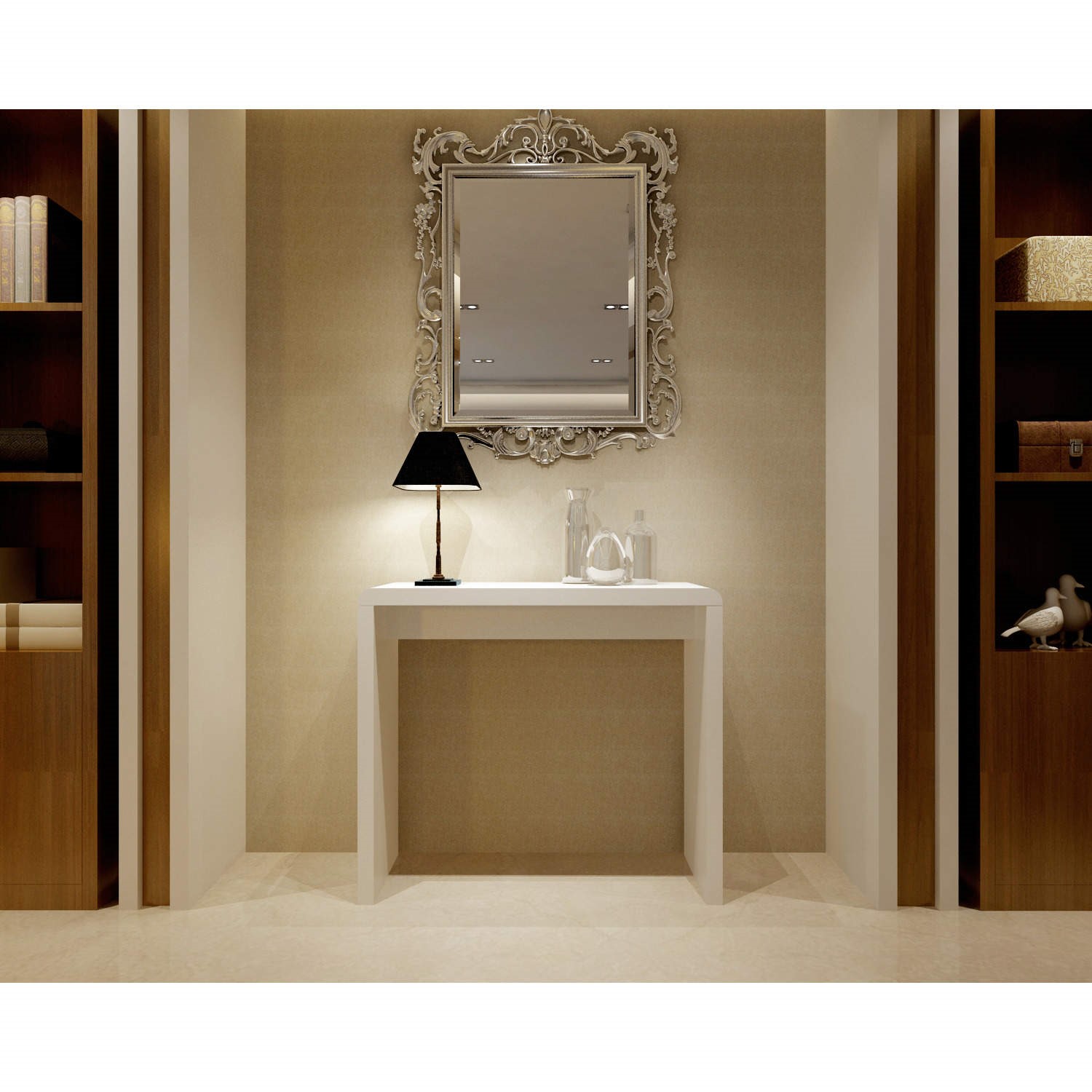 GRADE A1 Tiffany White High Gloss Narrow Console Table Furniture123