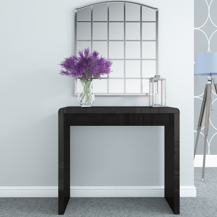 GRADE A1 - Tiffany Black High Gloss Narrow Console Table