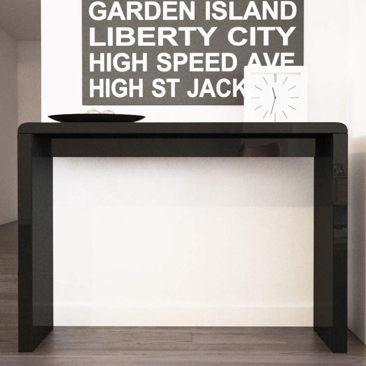 GRADE A1 - Tiffany Black High Gloss Narrow Console Table