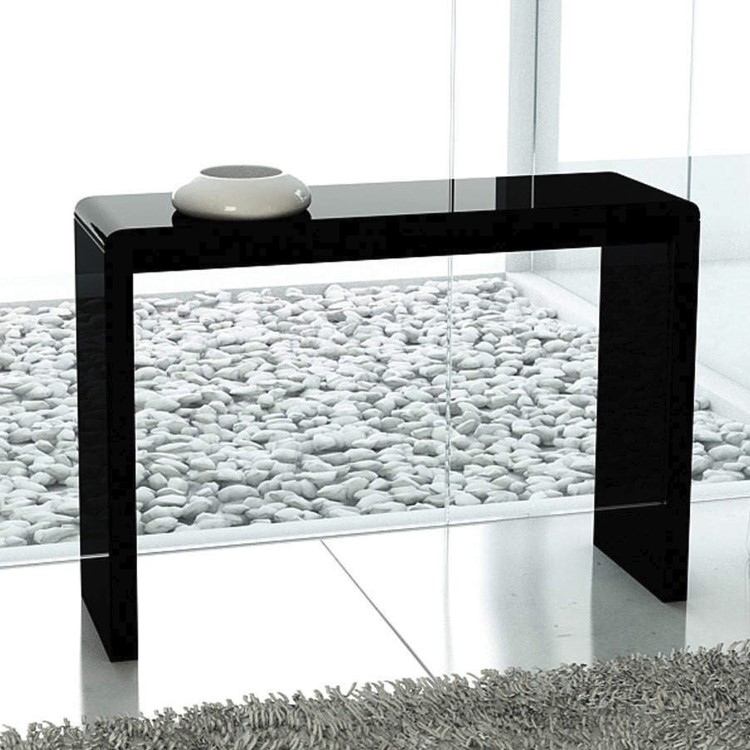 GRADE A1 - Tiffany Black High Gloss Narrow Console Table