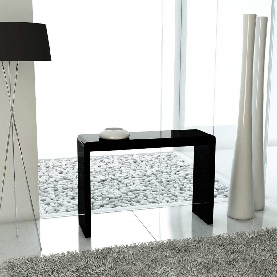 GRADE A1 - Tiffany Black High Gloss Narrow Console Table