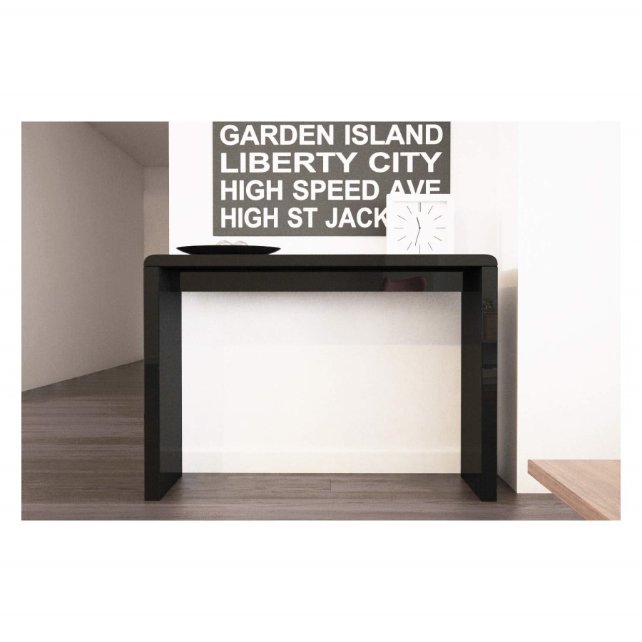 GRADE A1 - Tiffany Black High Gloss Narrow Console Table
