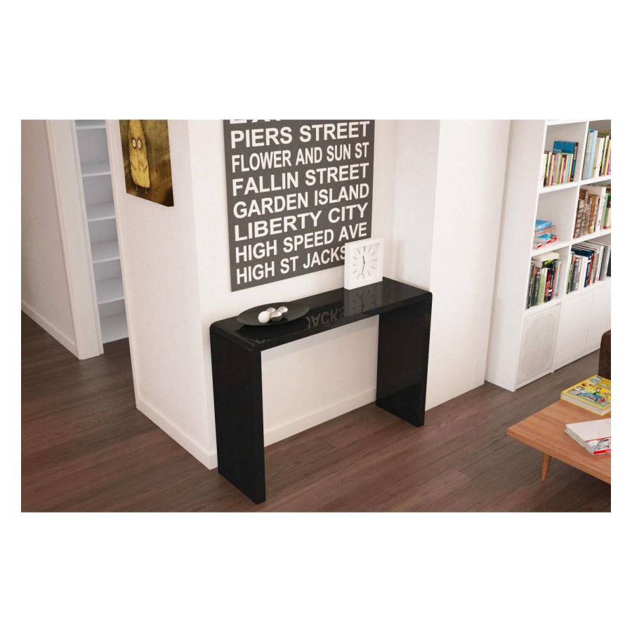 GRADE A1 - Tiffany Black High Gloss Narrow Console Table