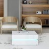 High Gloss White Coffee Table with LED Lighting - Tiffany Range