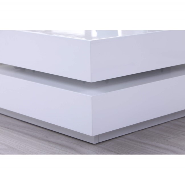 High Gloss White Coffee Table with LED Lighting - Tiffany Range