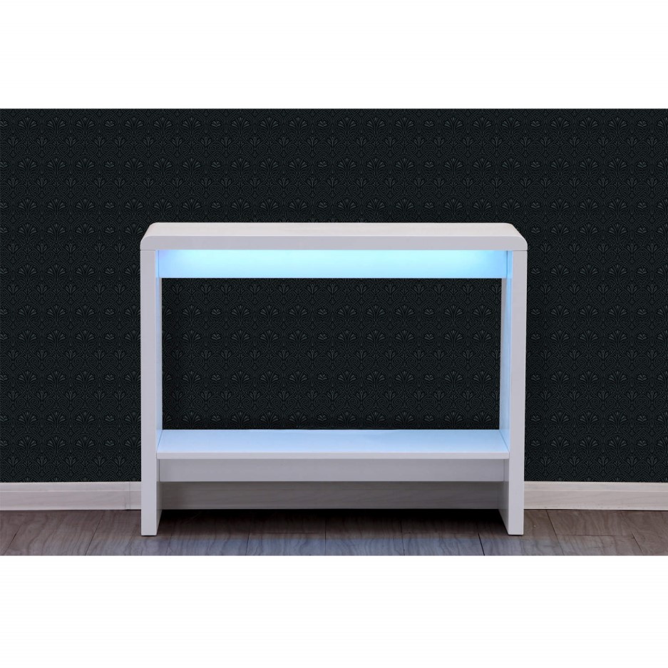 Tiffany White High Gloss LED Console Table Furniture123