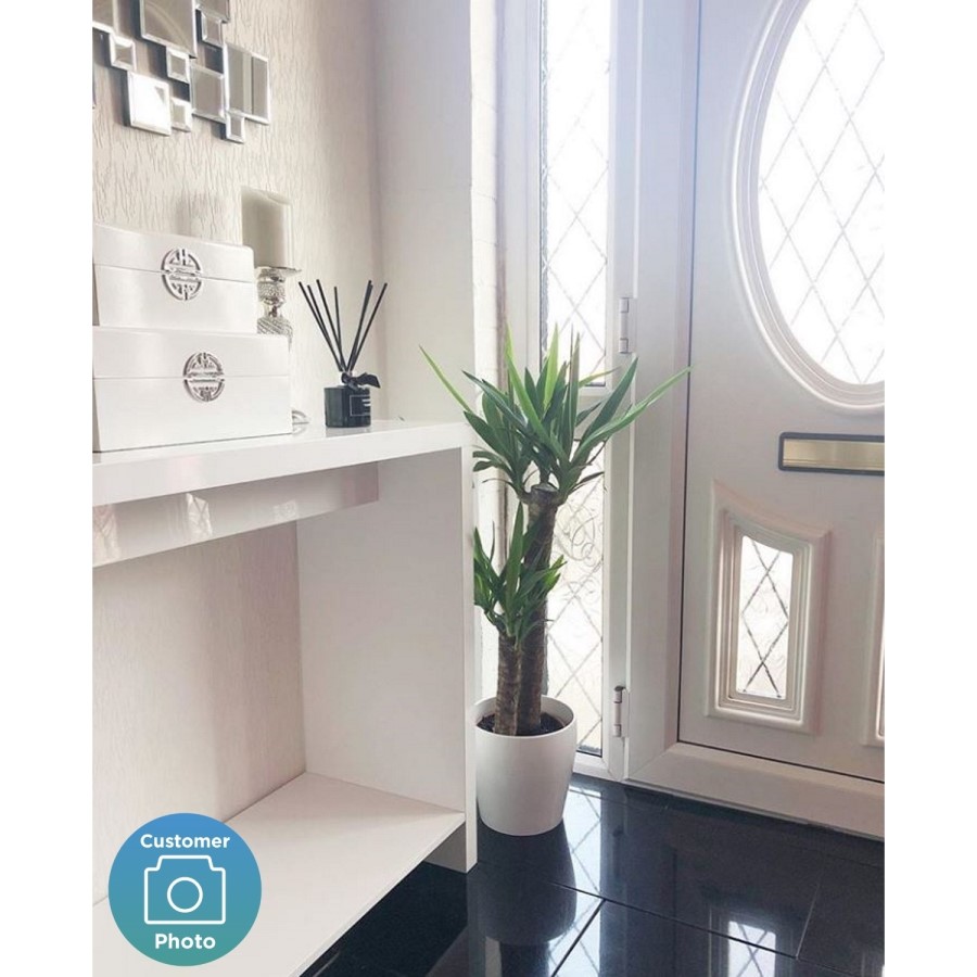 High Gloss White Console Table with LED Lighting - Tiffany Range