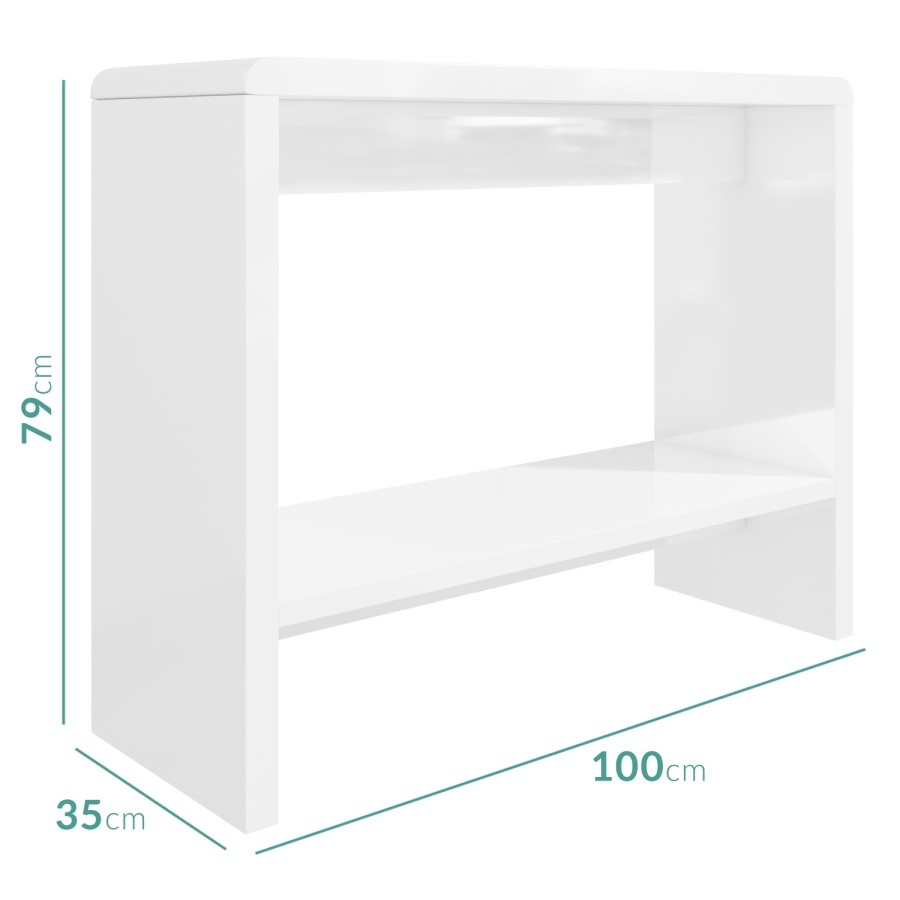 GRADE A1 - Tiffany White High Gloss LED Console Table
