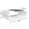 GRADE A2 - Gloss White Curved Coffee Table with Black Glass Top - Tiffany
